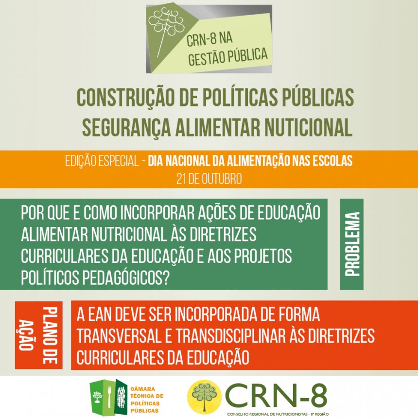 DIA NACIONAL DA ALIMENTAÇÃO NAS ESCOLAS CRN 8