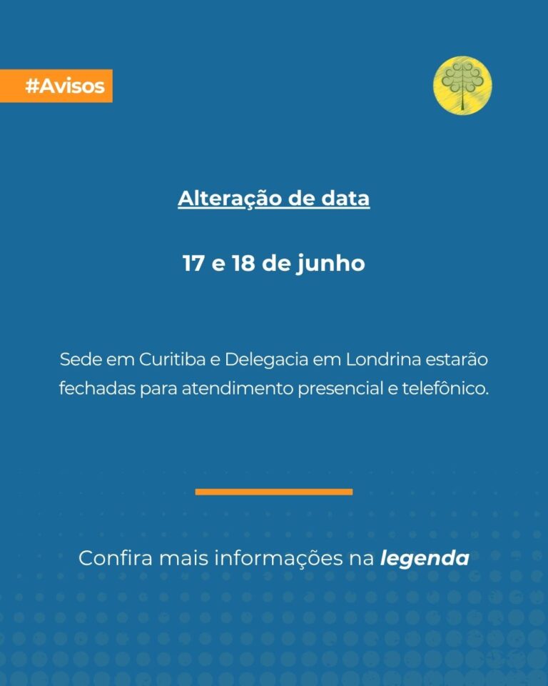 Atendimento ao Público nos dias 17 e 18 de junho